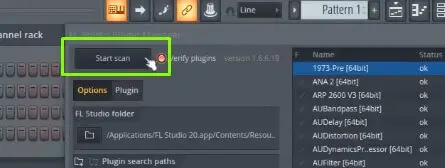 Scanning plugins in FL Studio 20
