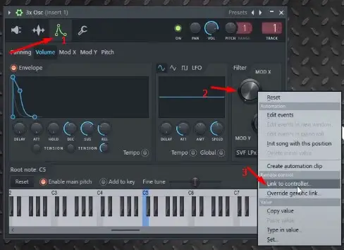 Step1: Using the synthesizer and mixer with a MIDI keyboard in fl studio 20