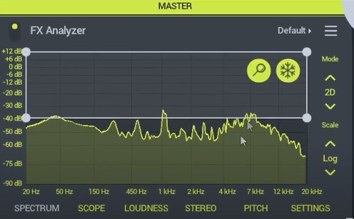 Balancing a mix with FX analizer