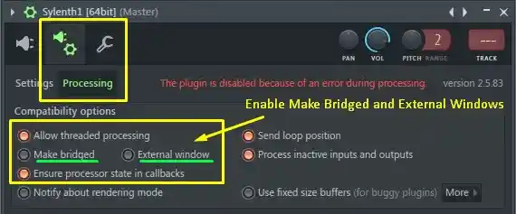 Enabling Make Bridge and External Windows on FL Studio
