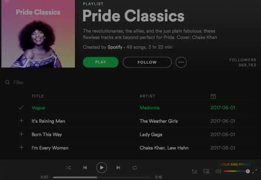 Pride Spotify easter egg style