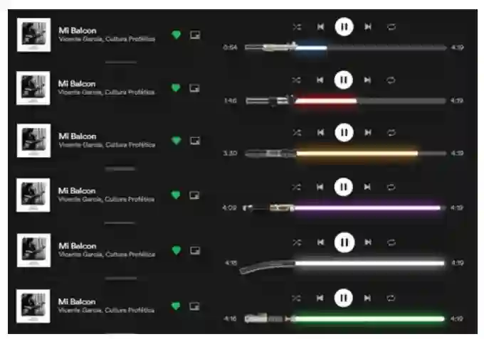 Spotify's lightsabers progress bar